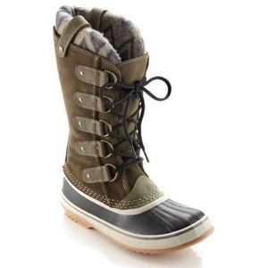 Sorel Joan of Arctic Knit II Winter Boots in Olive Green | Size 10.5